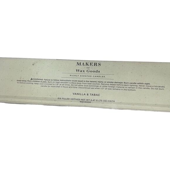 Makers of Wax Goods U.S.A White Richly Scented Candles Set of Fille Votives - Picture 3 of 6